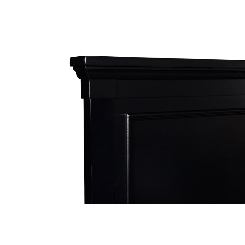 Pemberly Row Wood California King Panel Bed in Black Finish
