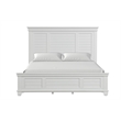 Pemberly Row Jamestown Solid Wood King Panel Bed in White Brushed Finish