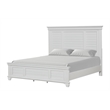 Pemberly Row Jamestown Solid Wood King Panel Bed in White Brushed Finish