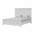 Pemberly Row Solid Wood Queen Bed in White Brushed Finish