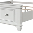 Pemberly Row Solid Wood Queen Bed in White Brushed Finish