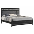Pemberly Row Rubberwood Queen Panel Bed in Sleek Black Finish