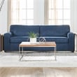 Pemberly Row Polyester 3-Seater Sofa in Blue with Transitional Style