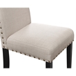 Pemberly Row Solid Rubberwood Dining Chairs in Beige Fabric (Set of 4)
