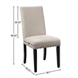 Pemberly Row Solid Rubberwood Dining Chairs in Beige Fabric (Set of 4)