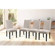 Pemberly Row Solid Rubberwood Dining Chairs in Beige Fabric (Set of 4)