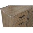 Pemberly Row Tybee Pine Wood 5-Drawer Dresser with Mirror in Sand Finish