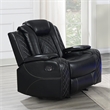 Pemberly Row Faux Leather Glider Recliner in Black