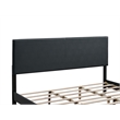 Pemberly Row King Platform Bed in Faux Leather Black with Adjustable Headboard
