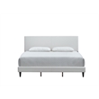 Pemberly Row King Platform Bed in Faux Leather White with Adjustable Headboard