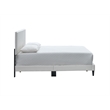 Pemberly Row King Platform Bed in Faux Leather White with Adjustable Headboard
