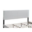 Pemberly Row King Platform Bed in Faux Leather White with Adjustable Headboard