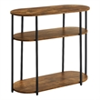 Pemberly Row Simon 3-Tier Oval Entryway Table in Walnut Wood Finish