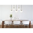 Pemberly Row 5-Light Metal and Glass Pendant in Brass and Clear