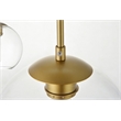 Pemberly Row 5-Light Metal and Glass Pendant in Brass and Clear