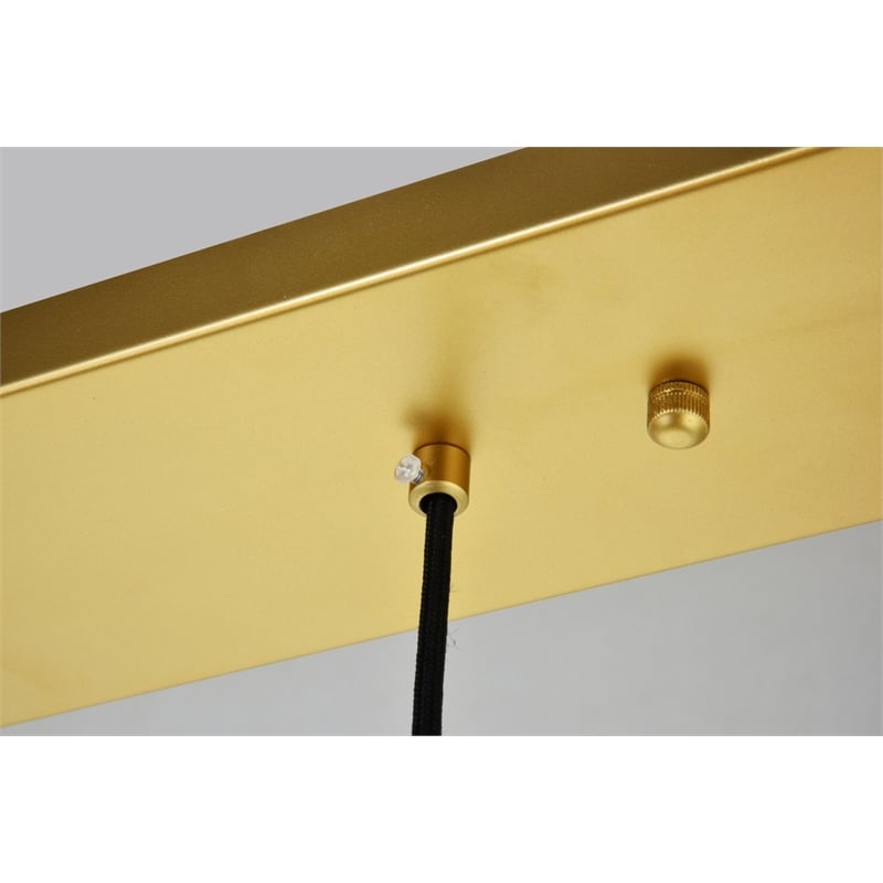 Pemberly Row 5-Light Metal and Glass Pendant in Brass and Clear