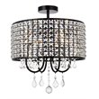 Pemberly Row 4-Light Transitional Flush Mount Iron and Crystal Black