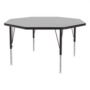 Pemberly Row 48&quot Octagon Laminate Wood Activity Table in Gray Granite