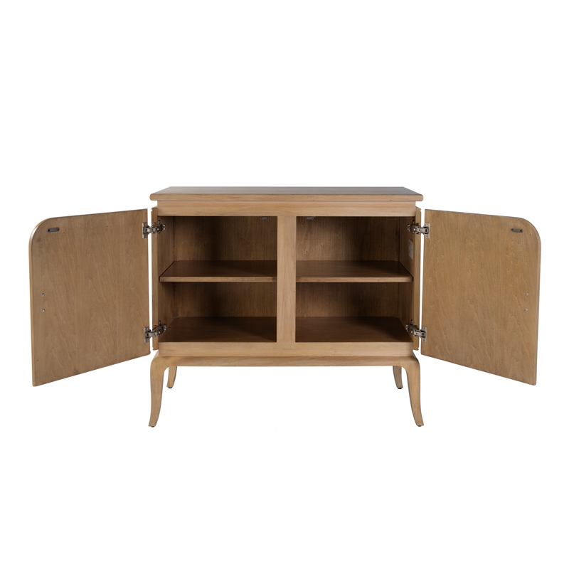 Pemberly Row 40 in Wide Wood 2-Door Accent Cabinet in Light Brown