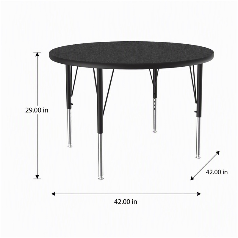 Pemberly Row 42 in Round Adjustable Laminate Wood Activity Table