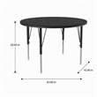 Pemberly Row 42 in Round Adjustable Laminate Wood Activity Table