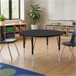 Pemberly Row 42 in Round Adjustable Laminate Wood Activity Table