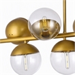 Pemberly Row Eclipse Metal and Glass Pendant Lamp in Brass and Clear