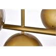 Pemberly Row Eclipse Metal and Glass Pendant Lamp in Brass and Clear