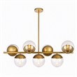 Pemberly Row Eclipse Metal and Glass Pendant Lamp in Brass and Clear