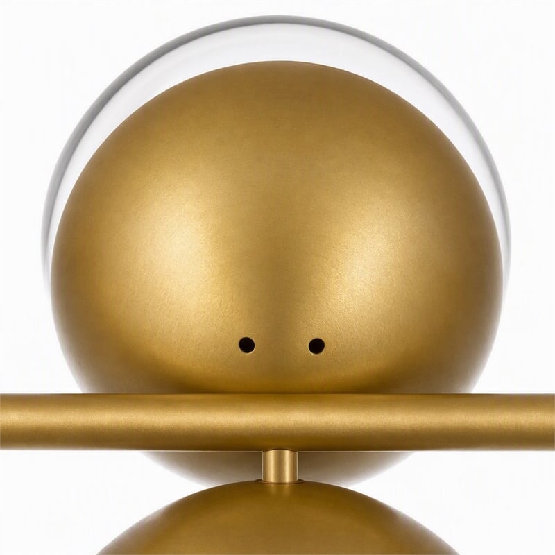 Pemberly Row Eclipse Metal and Glass Pendant Lamp in Brass and Clear