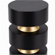 Pemberly Row Zola Round Mango Wood and Iron Side Table with Gold Trim