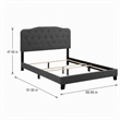 Pemberly Row Full Upholstered Bed with Button-Tufted Headboard in Gray