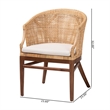Pemberly Row Lumajang 2-Piece Rattan Dining Chair Set in Natural Finish