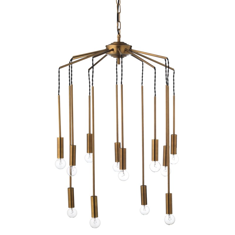 Pemberly Row Cascade Modern Pendant Light in Metal Antique Brass