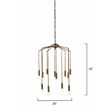 Pemberly Row Cascade Modern Pendant Light in Metal Antique Brass