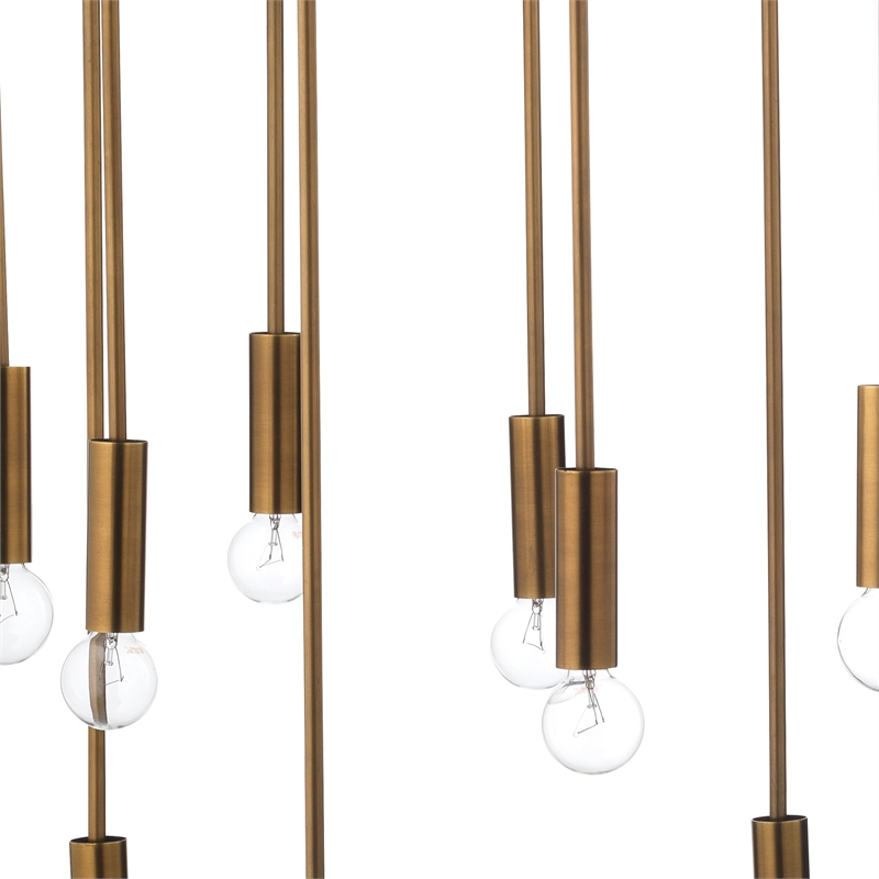 Pemberly Row Cascade Modern Pendant Light in Metal Antique Brass