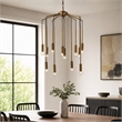 Pemberly Row Cascade Modern Pendant Light in Metal Antique Brass