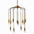 Pemberly Row Cascade Modern Pendant Light in Metal Antique Brass