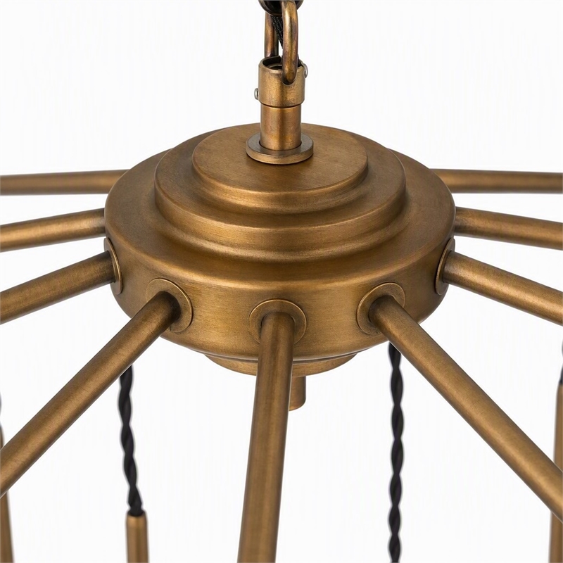 Pemberly Row Cascade Modern Pendant Light in Metal Antique Brass