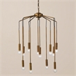 Pemberly Row Cascade Modern Pendant Light in Metal Antique Brass