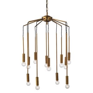 Pemberly Row Cascade Modern Pendant Light in Metal Antique Brass