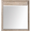 Pemberly Row Hazelwood Brown Pine Mirror with Beveled Frame