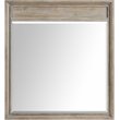 Pemberly Row Hazelwood Brown Pine Mirror with Beveled Frame