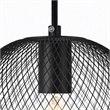 Pemberly Row Keller 1-Light Black Metal Pendant Lamp with Canopy
