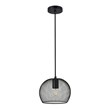 Pemberly Row Keller 1-Light Black Metal Pendant Lamp with Canopy
