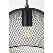 Pemberly Row Keller 1-Light Black Metal Pendant Lamp with Canopy