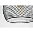 Pemberly Row Keller 1-Light Black Metal Pendant Lamp with Canopy