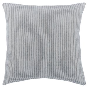 Pemberly Row 22x22&quot Square Cotton & Linen Throw Pillow in Ash Blue