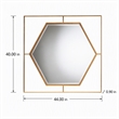 Pemberly Row Gates Antique Gold Metal Accent Wall Mirror with Hexagonal Center