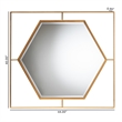 Pemberly Row Gates Antique Gold Metal Accent Wall Mirror with Hexagonal Center